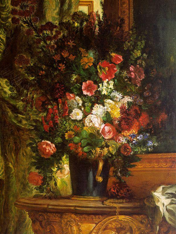 Eugene Delacroix Bouquet of Flowers on a Console_3 China oil painting art